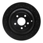 R1 Concepts 05-12 Mercedes-Benz G55 AMG Rear Left Drilled Black Brake Rotor