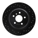 R1 Concepts 12-18 Mercedes-Benz GLE300D Rear Right Drilled Black Brake Rotor