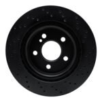 R1 Concepts 14-19 Mercedes-Benz CLA250 Rear Left Drilled Black Brake Rotor - Image 2