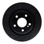 R1 Concepts 14-19 Mercedes-Benz CLA250 Rear Left Drilled Black Brake Rotor