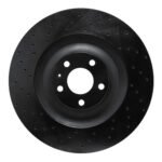 R1 Concepts 05-10 Audi A8 Front Left Drilled Black Brake Rotor