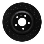 R1 Concepts 07-11 Audi S6 Rear Right Drilled Black Brake Rotor