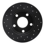 R1 Concepts 96-05 Audi A4 Quattro Rear Right Drilled Black Brake Rotor - Image 2