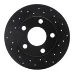 R1 Concepts 96-05 Audi A4 Quattro Rear Right Drilled Black Brake Rotor