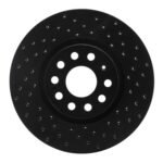 R1 Concepts 05-22 Audi A3 Front Right Drilled Black Brake Rotor