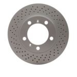Dynamic Friction 2005-2008 Porsche Cayman Left Front Drilled GeoSPEC Coated Rotor (298x24 Vented)