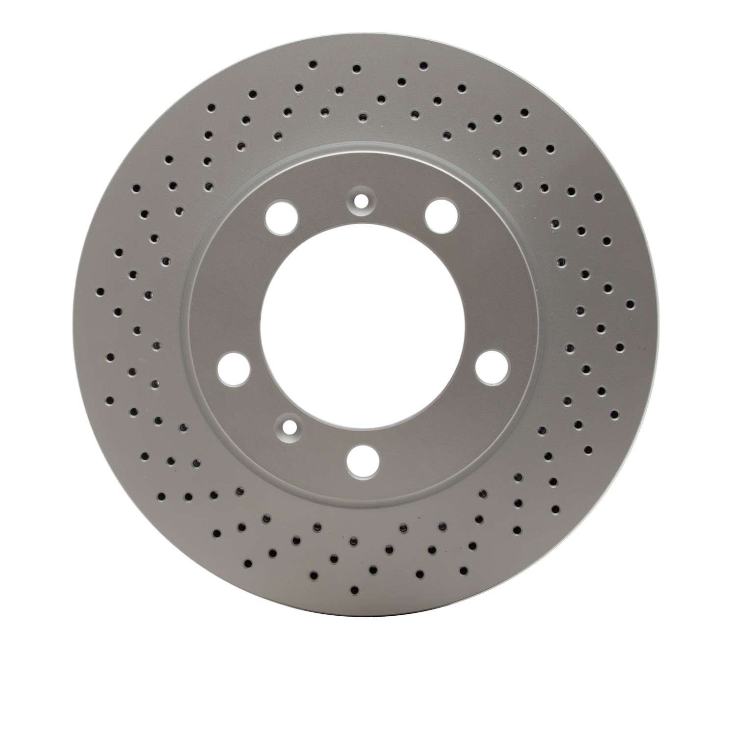 DF_62402043D_Fro.jpg Dynamic Friction 2005-2008 Porsche Cayman Left Front Drilled GeoSPEC Coated Rotor (298x24 Vented) - Image 1