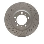 Dynamic Friction 2007-2013 Porsche 911 Left Rear Drilled GeoSPEC Coated Rotor (350x28 Vented)