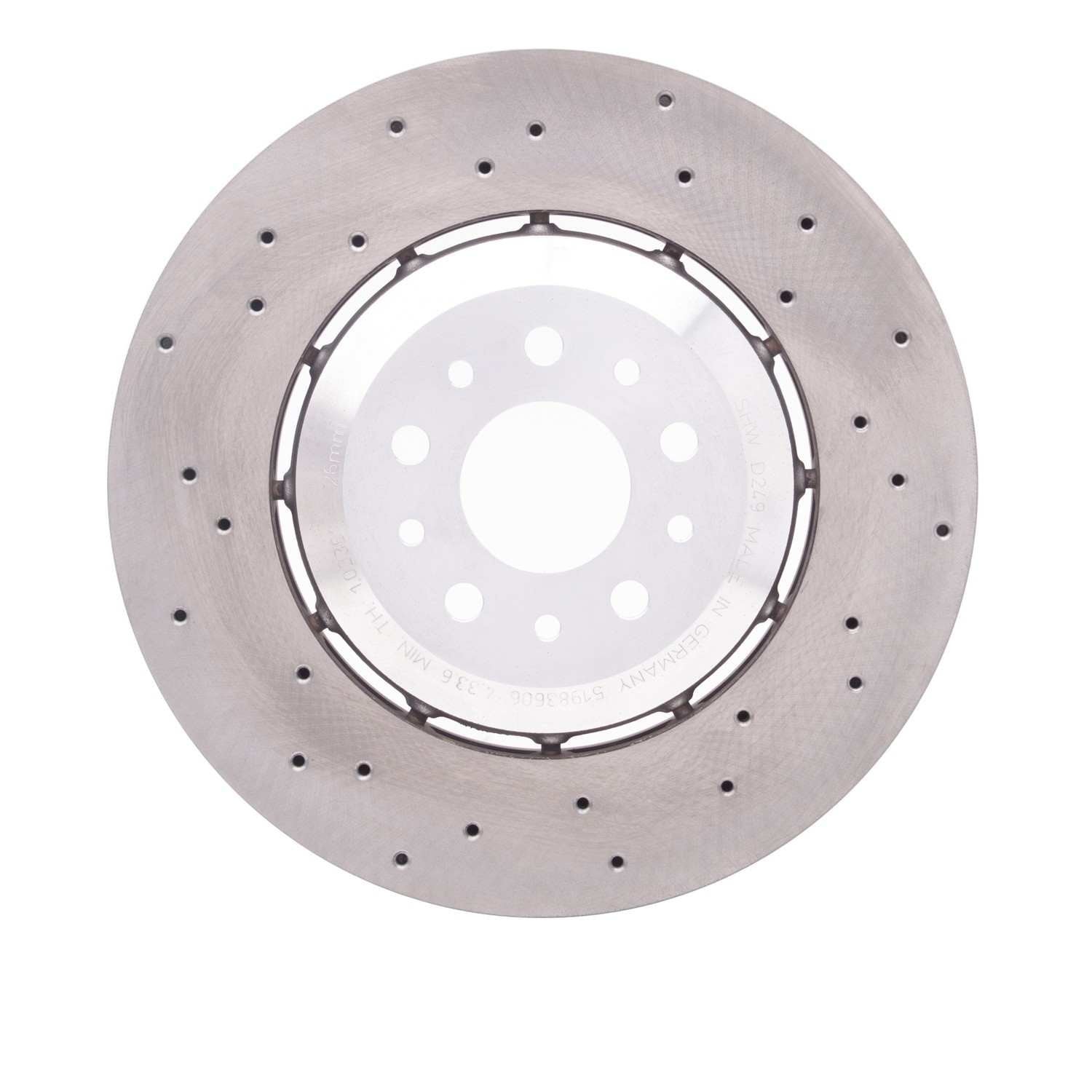 DF_62416009_Fro.jpg Dynamic Friction 2015-2020 Alfa Romeo 4C Front Drilled GeoSPEC Coated Rotor (305x28 Vented) - Image 1