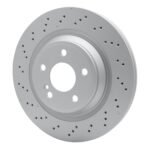 Dynamic Friction 2013-2020 Mercedes-Benz SL400 Rear Drilled GeoSPEC Coated Rotor (320x24 Vented) - Image 3