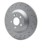 Dynamic Friction 2014-2021 Mercedes-Benz S550E Rear Drilled GeoSPEC Coated Rotor (340x24 Vented) - Image 3