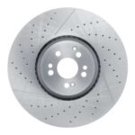 Dynamic Friction 2021-2025 Mercedes-Benz GLE53 AMG SUV Front Drilled Brake Rotor and Slotted
