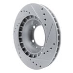 R1 Concepts 1987-1995 Porsche 968 Front Left Drilled & Slotted Silver Brake Rotor - Image 5