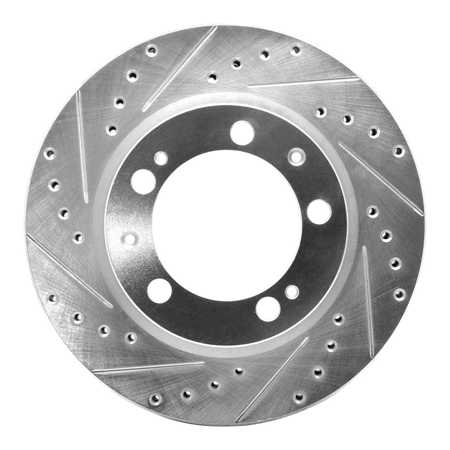 DF_63102023L_Fro.jpg R1 Concepts 1989-1997 Porsche 911 Front Left Drilled & Slotted Silver Brake Rotor - Image 1