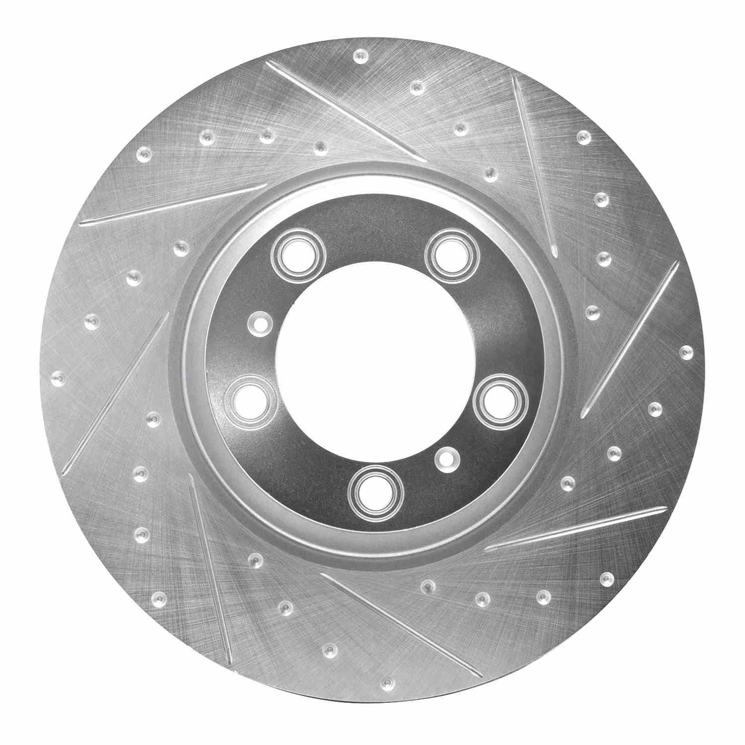 DF_63102121D_Fro.jpg R1 Concepts 2017-2023 Porsche Cayenne Right Front Drilled & Slotted Silver Brake Rotor - Image 1