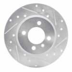R1 Concepts 1984-1985 BMW 318i Front Right Drilled & Slotted Silver Brake Rotor