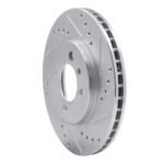 R1 Concepts 1984-1991 BMW 325i (USA/Canada) Front Right Drilled & Slotted Silver Brake Rotor - Image 3