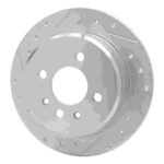 R1 Concepts 1984-1991 BMW 325e Rear Left Drilled & Slotted Silver Brake Rotor - Image 3