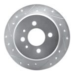 R1 Concepts 1984-1991 BMW 325e Rear Left Drilled & Slotted Silver Brake Rotor