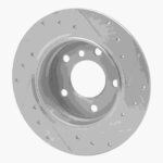 R1 Concepts 1991-1999 BMW 328is Rear Left Drilled & Slotted Silver Brake Rotor - Image 5