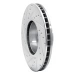 R1 Concepts 1991-2001 BMW 740iL Front Right Drilled & Slotted Silver Brake Rotor - Image 5