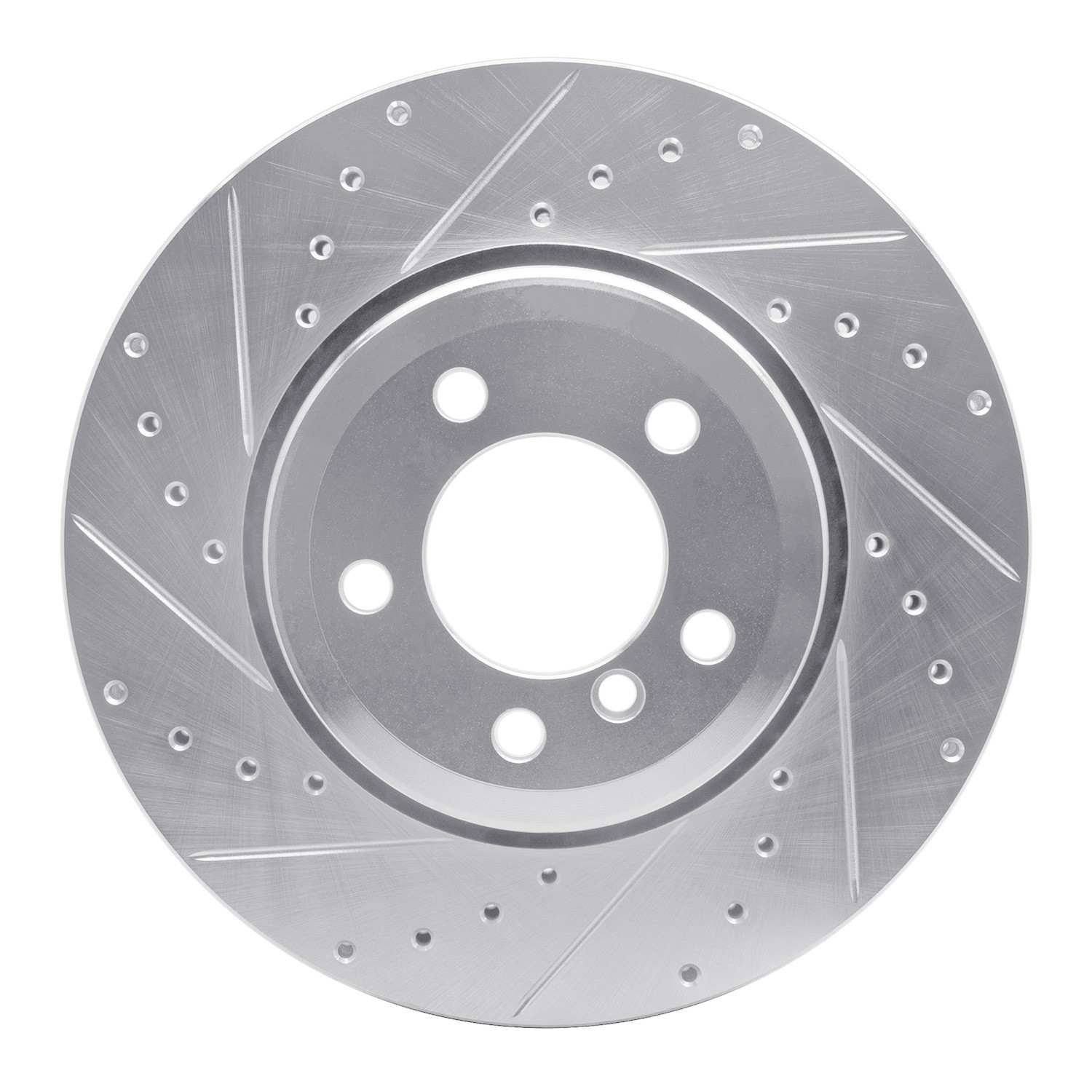 DF_63131076L_Fro.jpg R1 Concepts 2005-2008 BMW 760Li Rear Left Drilled & Slotted Silver Brake Rotor - Image 1