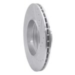 R1 Concepts 2005-2008 BMW 760Li Rear Left Drilled & Slotted Silver Brake Rotor - Image 5