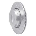 R1 Concepts 2005-2008 BMW 750Li Rear Right Drilled & Slotted Silver Brake Rotor - Image 3