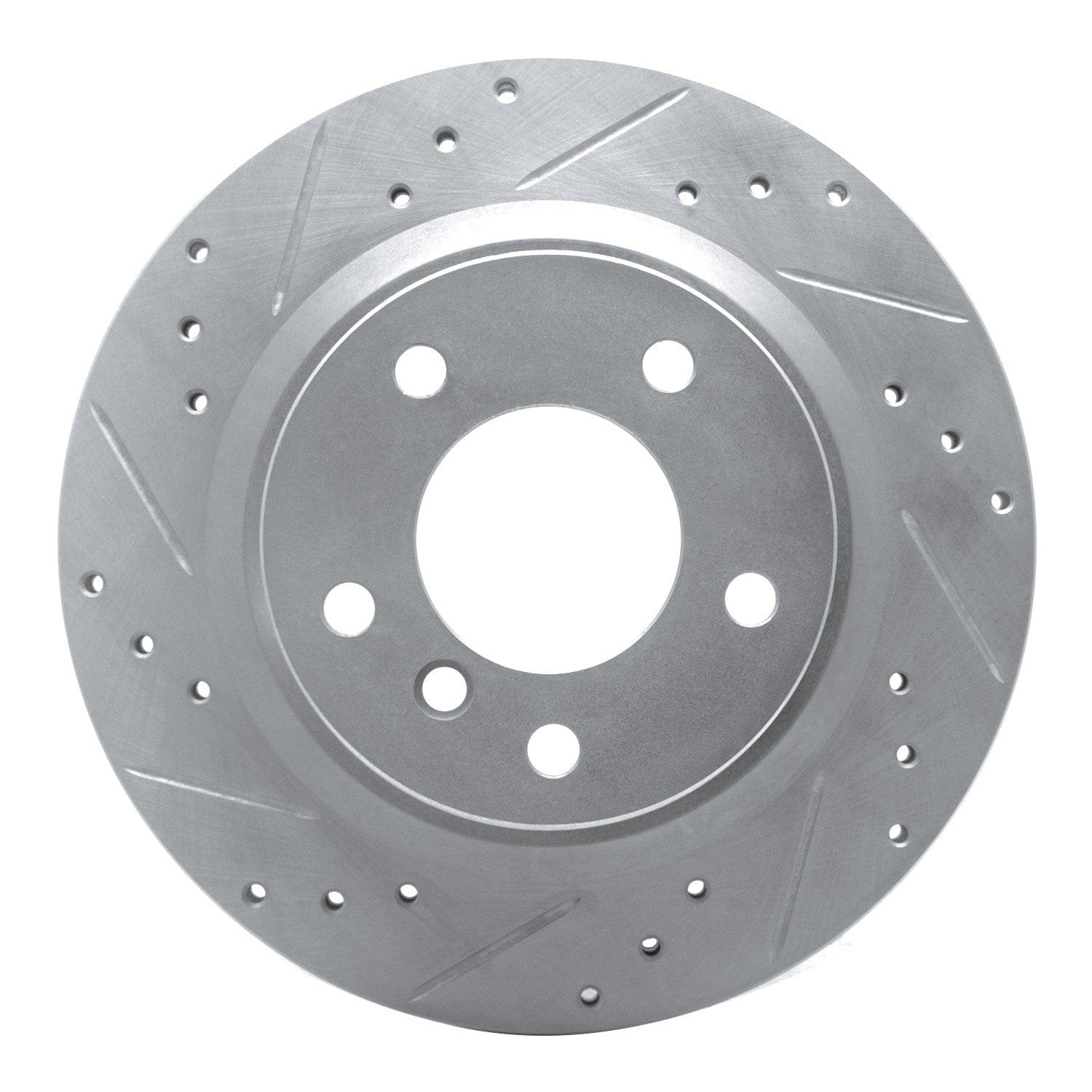 DF_63131088L_Fro.jpg R1 Concepts 2008-2013 BMW 128i Rear Left Drilled & Slotted Silver Brake Rotor - Image 1