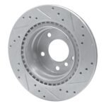 R1 Concepts 2008-2013 BMW 128i Rear Left Drilled & Slotted Silver Brake Rotor - Image 5