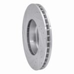 R1 Concepts 2011-2016 BMW Z4 Front Right Drilled & Slotted Silver Brake Rotor - Image 5