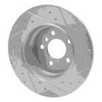 R1 Concepts 2000-2006 BMW X5 Rear Left Drilled & Slotted Silver Brake Rotor - Image 5