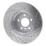 R1 Concepts 2002-2006 BMW X5 Rear Left Drilled & Slotted Silver Brake Rotor - Image 5