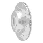 R1 Concepts 2007-2019 BMW X5 Rear Right Drilled & Slotted Silver Brake Rotor - Image 3