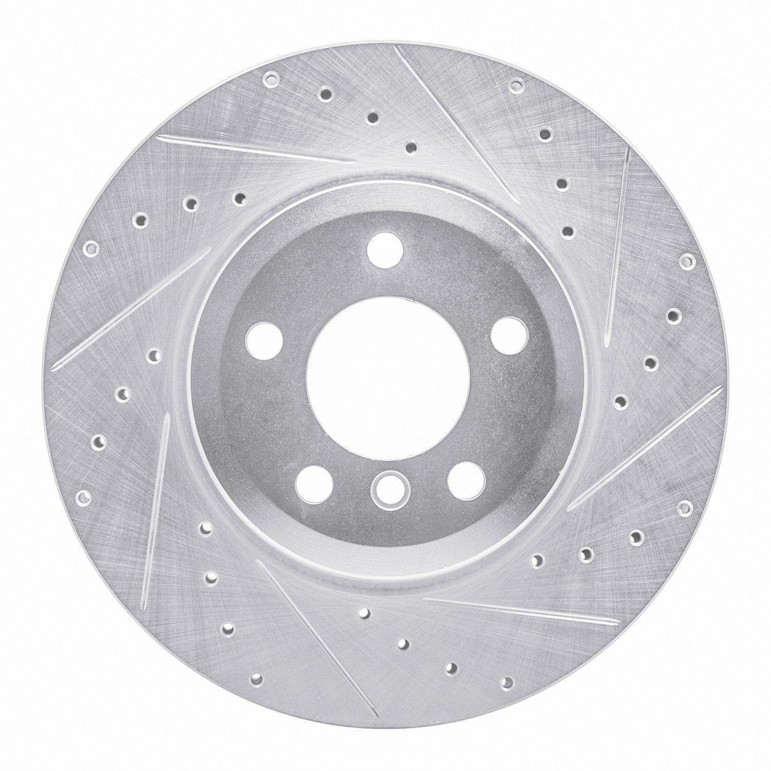 DF_63131141R_Fro.jpg R1 Concepts 2007-2019 BMW X5 Rear Right Drilled & Slotted Silver Brake Rotor - Image 1