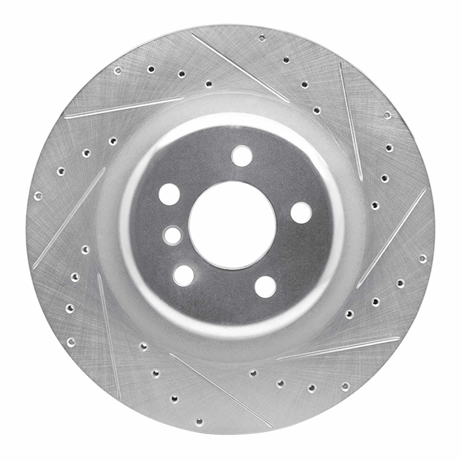 DF_63131148R_Fro.jpg R1 Concepts 2010-2014 BMW X5 Rear Right Drilled & Slotted Silver Brake Rotor - Image 1