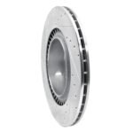 R1 Concepts 2010-2014 BMW X5 Rear Right Drilled & Slotted Silver Brake Rotor - Image 5
