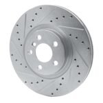 R1 Concepts 2015-2025 BMW X2 Front Left Drilled & Slotted Silver Brake Rotor - Image 3