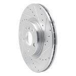 R1 Concepts 2015-2025 BMW X1 (USA/Canada) Front Right Drilled & Slotted Silver Brake Rotor - Image 3