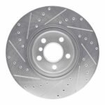R1 Concepts 2015-2025 BMW X1 (USA/Canada) Front Right Drilled & Slotted Silver Brake Rotor - Image 2