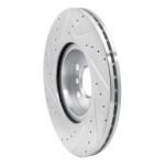 R1 Concepts 2015-2025 BMW X1 (USA/Canada) Front Right Drilled & Slotted Silver Brake Rotor - Image 5