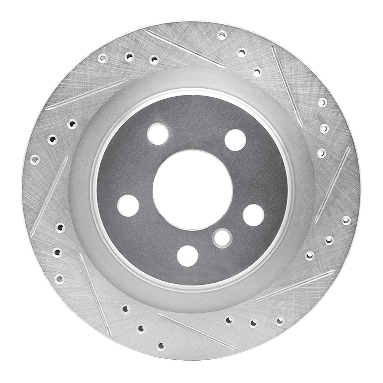 DF_63131158R_Fro.jpg R1 Concepts 2016-2026 BMW X1 (USA/Canada) Rear Right Drilled & Slotted Silver Brake Rotor - Image 1