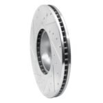 R1 Concepts 2016-2018 BMW X4 Left Front Drilled & Slotted Silver Brake Rotor - Image 5