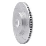 R1 Concepts 2020-2025 BMW 740i xDrive Front Right Drilled & Slotted Silver Brake Rotor