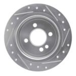 R1 Concepts 02-06 Mini Countryman And Paceman) Rear Left Drilled & Slotted Silver Brake Rotor - Image 2