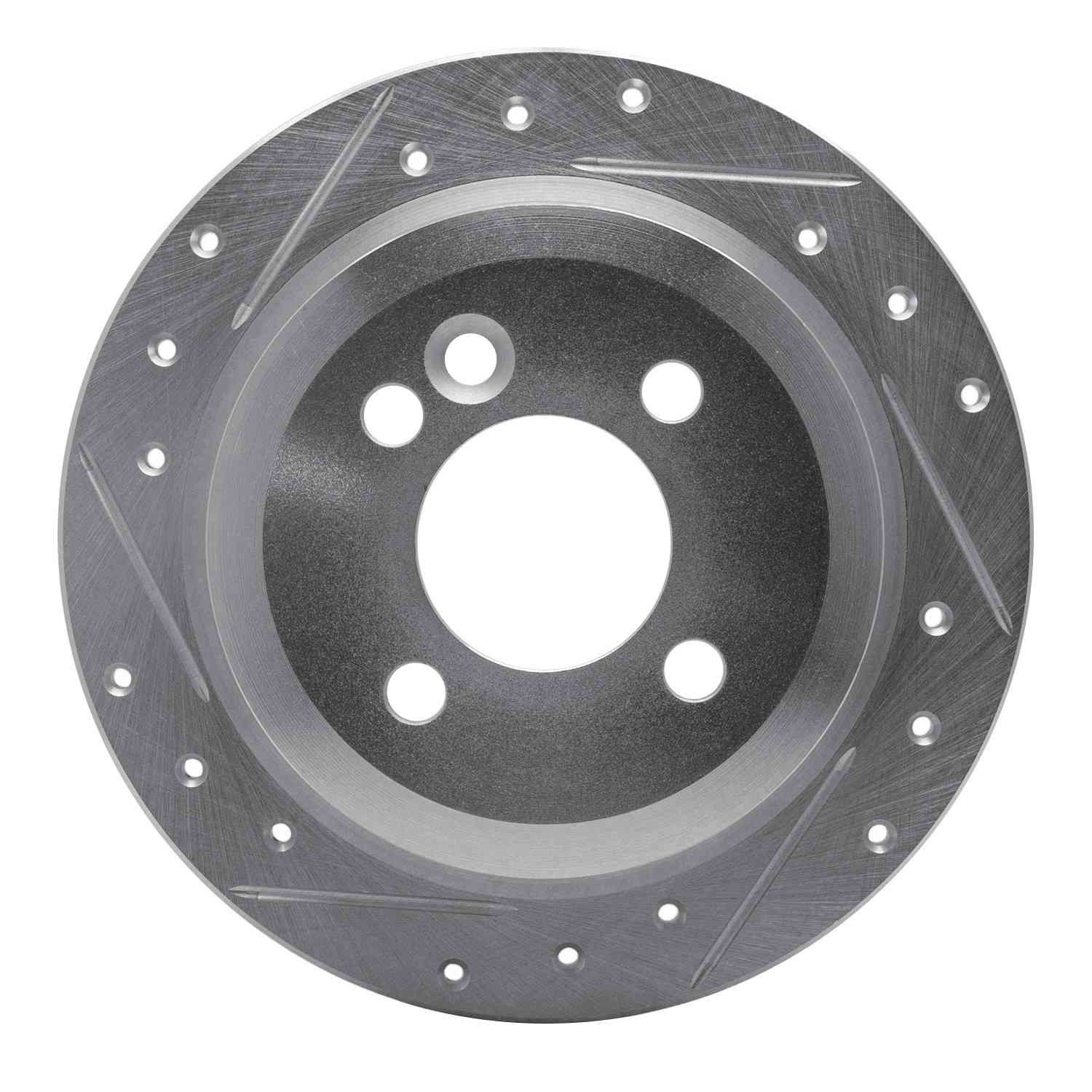 DF_63132000L_Fro.jpg R1 Concepts 02-06 Mini Countryman And Paceman) Rear Left Drilled & Slotted Silver Brake Rotor - Image 1