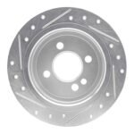 R1 Concepts 02-06 Mini Countryman And Paceman) Rear Right Drilled & Slotted Silver Brake Rotor - Image 2