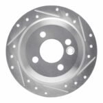 R1 Concepts 02-06 Mini Countryman And Paceman) Rear Right Drilled & Slotted Silver Brake Rotor