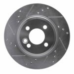 R1 Concepts 02-06 Mini Countryman And Paceman) Front Left Drilled & Slotted Silver Brake Rotor