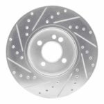 R1 Concepts 2002-2006 MINI Cooper (Excl Clubman) Front Right Drilled & Slotted Silver Brake Rotor - Image 2